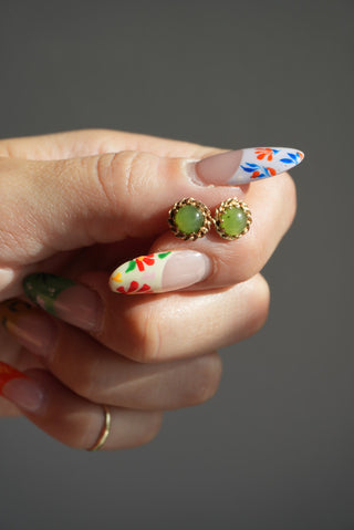 14k JADE STUDS