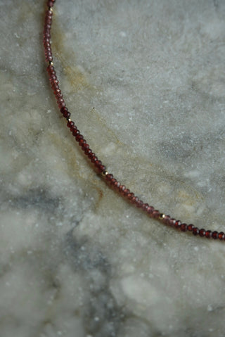14K GARNET & TOURMALINE BEADED NECKLACES