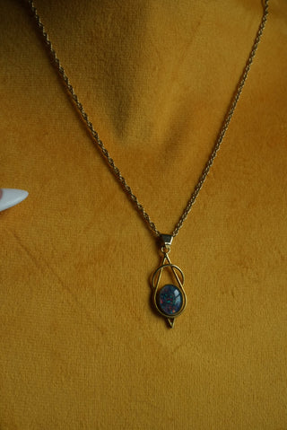 World Wide - Vermeil Opal Pendant Necklace