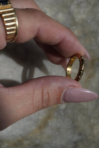 18k Vintage Enamel & Diamond Band