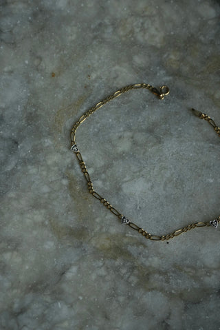 14k Triple Heart Anklet