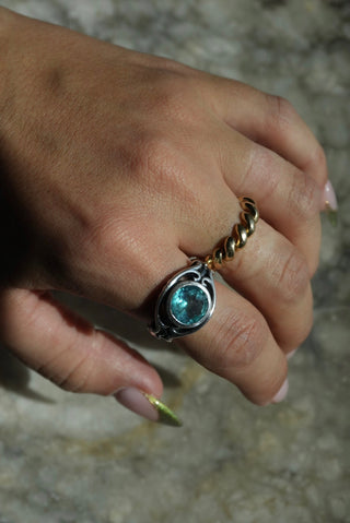 Beholden - Sterling Topaz Statement Ring Size 10.5