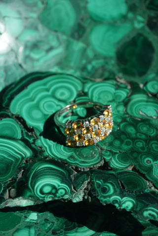 Honeycomb - Sterling Citrine Ring Size 10.5