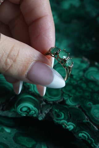 14k Emerald Trio Ring