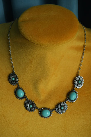 ANTIQUE STERLING PETAL CHOKER