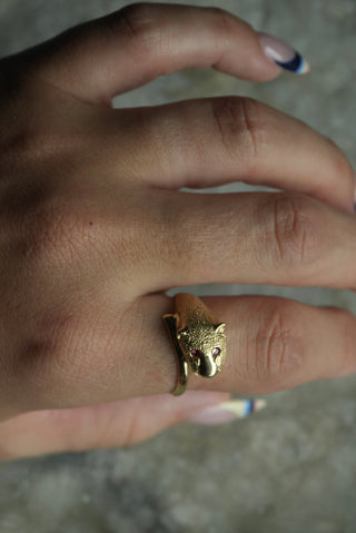 14K LEOPARD RING