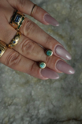 14k Opal Bezel Studs