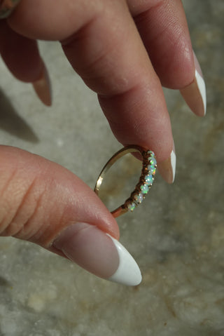 14K OPAL BAND