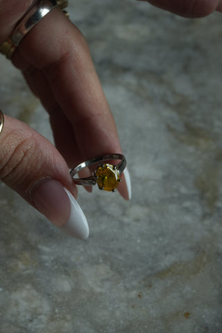 Honeycomb - Sterling Glass Ring Size 6.5