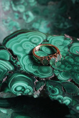 14k Emerald Trio Ring