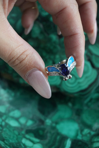 Firefly - Sterling Opal Amethyst Ring Size 10