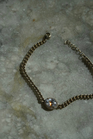 Solitaire - Vermeil Curb Link Bracelet