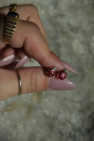 Don’t bug me - Sterling Enamel Ladybug Earring