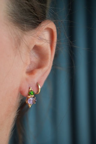 14K CRYSTOPHRASE & TANZANITE EARRINGS