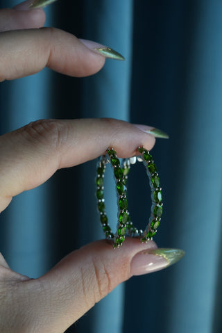 Envy Hoops- Sterling Gemstone Hoops
