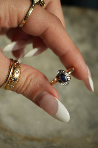 10K CLASSIC BLUE SAPPHIRE RING