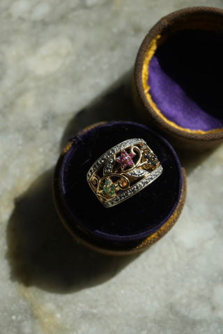 Gem Garden - Dual Tone Floral Ring Size 8