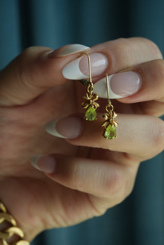 14K PERIDOT DROP EARRINGS