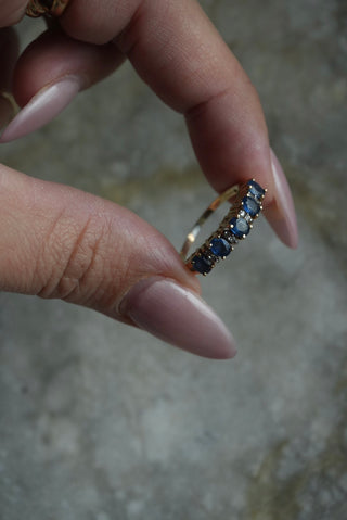 14k Diamond & Sapphire Ring