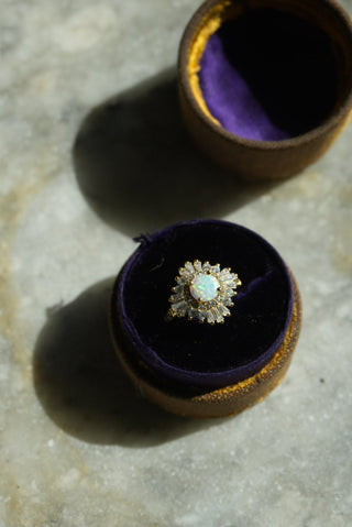Star Burst - Vermeil Opal Burst Ring Size 4