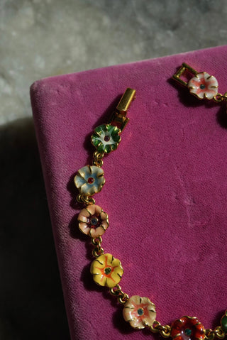 Flower Power - Goldtone Floral Bracelet