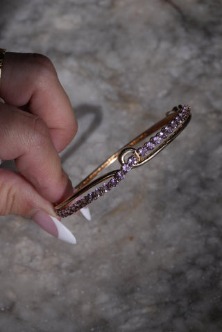 Lavender Ribbon - Vermeil Gemstone Bangle Bracelet