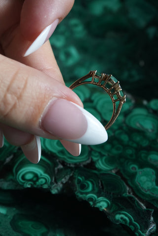 14k Emerald Trio Ring