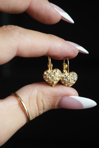 Cold Heart - Goldtone Heart Drop Earring