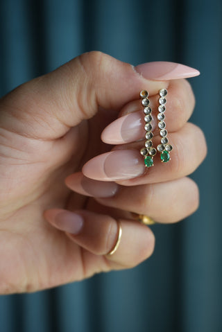 14K EMERALD DROP EARRINGS