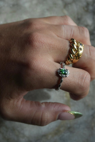 Lime Light - Sterling Gemstone Ring Size 10.5