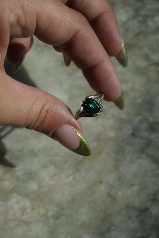Emerald Fantasy - Sterling Emerald & 10k Gold Ring Size 7
