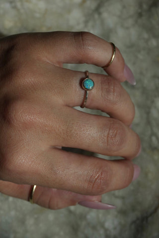 My World - Sterling Opal Stack Band Size 7