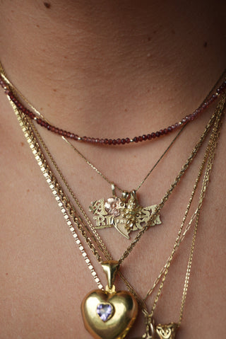 14K GARNET & TOURMALINE BEADED NECKLACES