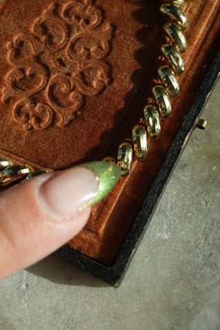 14k Disco Croissant Bracelet