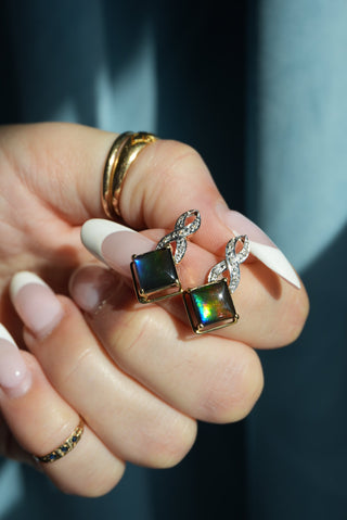 14K AMMOLITE EARRINGS