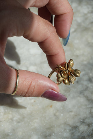 14K HEART CHARM RING