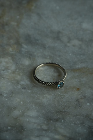 Fully Faceted - Sterling Textured Stacking Band Size 10