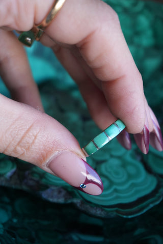 TURQUOISE INLAY RING SZ 6.5