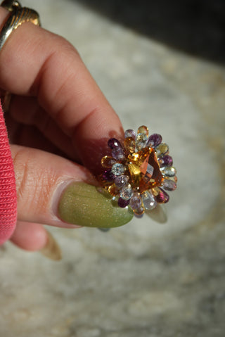 14K CITRINE BURST RING