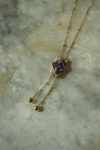AMETHYST DROP NECKLACE