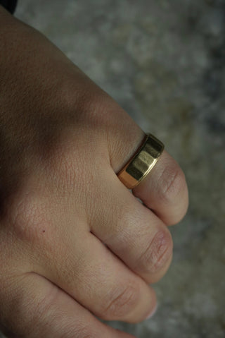 14K SOLID GOLD PANEL RING