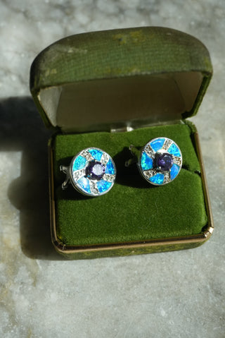 Merry Go Round - Sterling Opal Inlay Earrings
