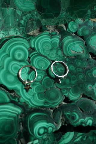 Star Girl - Sterling Mini Charm Hoops