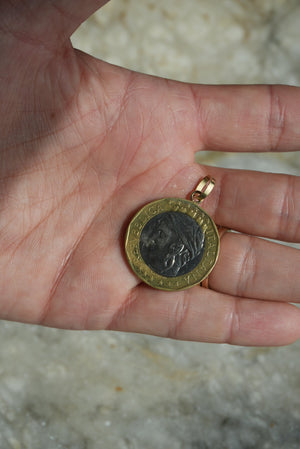 14K GOLD BAILED LIRE ITALIAN COIN