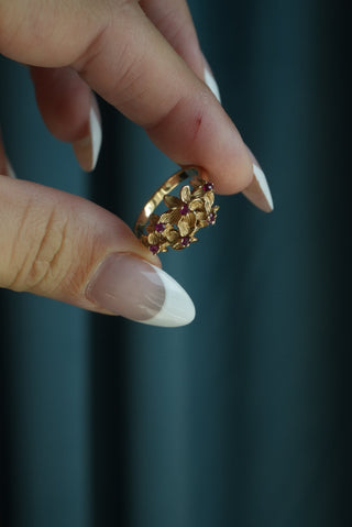14K FLOWER RUBY
