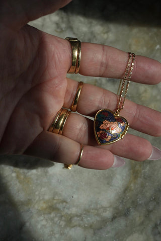 Sweet Tart - Gold Fill Enamel Heart Locket