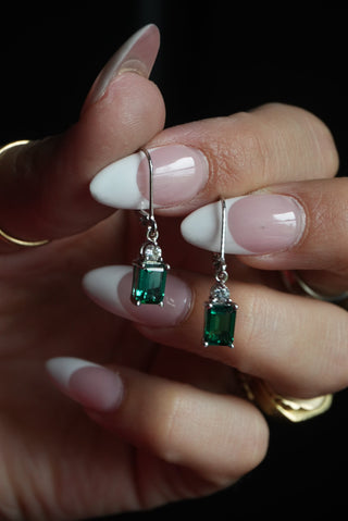 Green Girl - Sterling Emerald Drop Earring