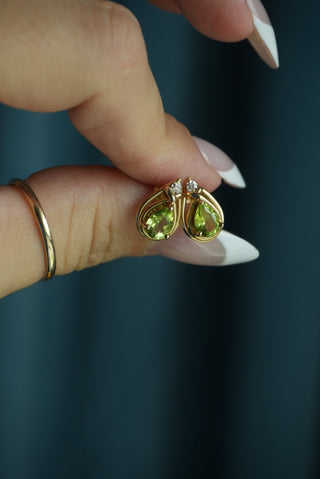 14K PERIDOT STUDS