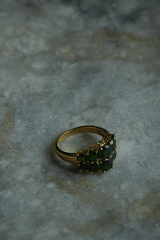 Cluster Cutie - Vermeil and Chrysoprase Ring Size 9