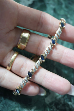 RARE BLUE SAPPHIRE TENNIS BRACELET